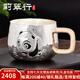 莉翠行（LICUIHANG）銀水杯雪花銀足銀手工S999銀杯子家用馬克杯咖啡杯熊貓茶杯茶缸杯雪花銀155克（京倉速達）
