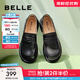 百麗（Belle）兩穿樂福鞋女商場同款圓頭英倫風單鞋B2J1DAA4預售 黑色 36 (230mm)