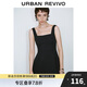 UR2025秋季新款女裝摩登氣質(zhì)經(jīng)典黑色方領(lǐng)連衣裙UYV750063