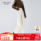 秋水伊人時(shí)尚百搭純色牛仔褲年冬季新款女高腰小直筒顯瘦褲子 米白 L