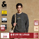 杰克·瓊斯（JACK&JONES）25年BSQ聯(lián)名男裝秋季圓領(lǐng)衛(wèi)衣男滿印寬松純棉潮流套頭長袖上衣 E44黑砂色 常規(guī) M （175）