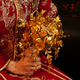 花喜禮新娘結婚禮物中式秀禾服配飾送閨蜜金色高級仿黃金手捧花 金枝玫瑰 材料包（自己做）+亞克力禮盒