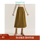 茵曼（INMAN）復(fù)古燈芯絨半身裙2024冬季女裝新款高腰A字百搭顯瘦長裙子 欖棕色 -18448435 M 160/68A