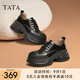 他她（TATA）英倫厚底小皮鞋女鞋學院運動深口單鞋2025春新款CCJ03AM5 黑色 38