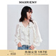 MAXRIENY【商場(chǎng)同款-25春新品】宮廷荷葉領(lǐng)蕾絲雪紡衫桑蠶絲上衣 本白 S