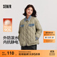 森馬（Semir）羽絨服女中長(cháng)款防潑水拼接牛仔潮酷個(gè)性冬抗靜電寬松輕薄外套 駝色（灰鴨絨）50171 M