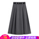 歐貝汐西裝半身裙女職業(yè)夏秋季2025新款高腰工裝a字百褶裙垂感中長(cháng)裙子 灰色 M 【建議95-105斤】