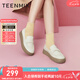天美意鞋子女鞋樂福鞋柔軟牛皮簡(jiǎn)約風(fēng)單鞋春秋款A(yù)G001CA3 米杏 36