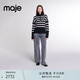 Maje2024秋冬款女裝時(shí)尚寬松條紋高領(lǐng)套頭衫針織衫MFPPU00845 黑色 T1