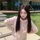 法舒琳美式文藝少女風(fēng)衣外套女春秋季新款寬松休閑連帽拉鏈夾克上衣慵懶 圖片款 M 建議90-105斤