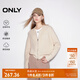 ONLY2024冬季新款學院風刺繡寬松落肩開衫毛衣針織衫女|12513B004 A01 古董白色 M (165) 84A