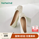 熱風（Hotwind）【商場同款】淺口單鞋女春季新款法式溫柔時尚舒適平底一腳蹬女鞋 03米色 38