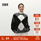 森馬（Semir）森柔|毛衣女冬菱形格撞色落肩圓領(lǐng)寬松套頭衫慵懶學(xué)院風(fēng)毛衫 灰黑色調00329 M