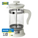 宜家（IKEA）UPPHETTA烏普塔咖啡壺茶壺玻璃咖啡手沖壺現(xiàn)代家用 灰白1L