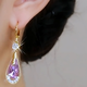 高級感紫色水晶水滴形耳環(huán)簡(jiǎn)約大氣耳扣時(shí)尚氣質(zhì)耳飾2024年新款潮 【店鋪爆款】紫氣東來(lái)耳環(huán)-氣質(zhì)百搭 【氣質(zhì)女性首選】輕奢華貴-潔白晶瑩
