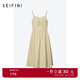 詩(shī)凡黎（'SEIFINI）【商場(chǎng)同款】詩(shī)凡黎吊帶連衣裙2023年夏新款女甜美可愛(ài)3E4591401 灰綠 L 165/88A