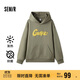 森馬衛衣男發(fā)熱抑菌冬季寬松連帽衣服加絨印花情侶裝109724116204