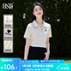 歐莎（OSA）愛心刺繡polo衫女2025年夏季新款女士t恤高檔短袖通勤顯瘦上衣 米白 M