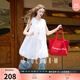 三彩2025夏季新款無(wú)袖娃娃裙圓領(lǐng)花苞裙純色連衣裙甜美M 珍珠白 S 155/80A