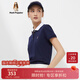 暇步士（Hush Puppies）女裝撞色翻領(lǐng)短袖T恤POLO衫 196深藍 M