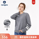 Navigare意大利小帆船純羊毛衫女士秋冬款保暖毛衣圓領(lǐng)針織衫內搭打底衫 煙灰 M