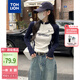 唐獅（TonLion）2025女立領(lǐng)拉鏈袖子拼接長(cháng)袖T恤 藏青 L 