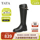 他她（TATA）超模靴粗跟騎士靴女靴2024冬 黑色 37