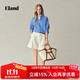 ELAND【法國亞麻】衣戀氧氣感襯衫女長(cháng)袖內搭2025夏季新款淡人 藍色(50)Blue S /160