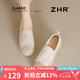 ZHR漁夫鞋女厚底百搭休閑單鞋時(shí)尚輕便舒適一腳蹬女鞋 W128米色37