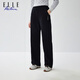 ELLE ACTIVE簡(jiǎn)約長(cháng)褲女直筒褲秋冬新款松緊腰顯瘦休閑褲運動(dòng)褲女 藏青色 L
