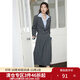 獨束大碼女裝截短式時(shí)尚套裝女春裝新款灰度空間復古西裝半裙兩件套 西裝 3XL (尺碼：5) (尺碼：5)