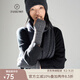 帕什  羊絨手套100%山羊絨秋冬新款時(shí)尚絞花半指針織手套  JF-368 炭灰色 均碼