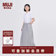 無(wú)印良品（MUJI） IDEE 女式 平紋 抽褶裙 半身裙女裙子 25年夏季 純棉 GA47CC5S 煙熏綠色 均碼 (165/72A)