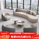禮恒弧形沙發(fā)酒店大堂大廳貴賓會(huì )所休息區接待會(huì )客圓弧售樓處洽談沙發(fā) 200長(cháng)沙發(fā)+1+1+1+茶幾組合  灰色