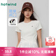 熱風(fēng)（Hotwind）女士t恤正肩短袖25年夏季新款刺繡小花修身顯瘦百搭打底衫短T恤女 04白色 L