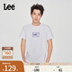 Lee25新品經(jīng)典日常字母Logo印花摩登中性男女同款短袖T恤休閑潮流 白色2 L