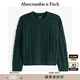 ABERCROMBIE & FITCH【反季優(yōu)惠】男裝24秋冬款寬松麻花套頭圓領(lǐng)針織衫KI120-4189 墨綠色 L (180/108A)