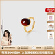 Amber Lollipop琥珀戒指女士紅色血珀食指戒開(kāi)口戒老師教師節禮物生日送女友老婆 紅色