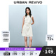 UR2025春季新款女裝時(shí)尚氣質(zhì)褶皺收腰短款連衣裙UYY750029 米白 M