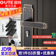 固特（GUTE）門(mén)鎖室內(nèi)新中式靜音臥室房門(mén)鎖實(shí)木門(mén)把手青古銅通用型鎖具套裝 黑古銅門(mén)鎖+3片子母合頁(yè)+門(mén)吸