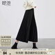 她池松緊腰百褶裙2025秋裝新款女裝簡(jiǎn)約中長(cháng)款A字高腰半身裙