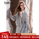 百圖betu女裝2025春季新款短外套連帽休閑百搭衛(wèi)衣外套女2501T44 淺灰 M