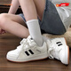 喜事近厚底面包鞋女2025秋季新款復古小眾德訓板鞋女百搭學(xué)生休閑鞋子女 b-7-白黑 38
