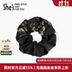 She's茜子自然復刻刺繡花卉大腸盤(pán)發(fā)發(fā)圈馬尾頭繩發(fā)飾頭飾皮筋生日禮物 黑色G0