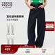 Teenie Weenie小熊女裝牛仔褲2025秋季新款簡約休閑時尚腰帶香蕉褲 牛仔色 L