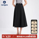 Navigare意大利小帆船女薄款防曬A字裙休閑純色半身裙2312875507 黑 L 