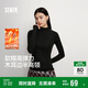 森馬（Semir）長袖T恤女半高領(lǐng)緊身冬季2025發(fā)熱抓絨木耳邊打底衫109725101013