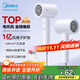 美的（Midea）1億負離子電吹風(fēng) 護發(fā)吹風(fēng)機 大功率吹風(fēng)筒 家電國家補貼 FJ208-極地白 1800W 節日/生日禮物推薦
