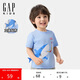 GAP男女幼童2025夏季新款3D造型印花logo棉質(zhì)短袖T恤兒童裝767328