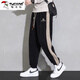 啄木鳥(niǎo)休閑褲男2025春秋季新款潮流百搭九分束腳褲男顯瘦寬松休閑褲子男 黑色 L 建議105-120斤